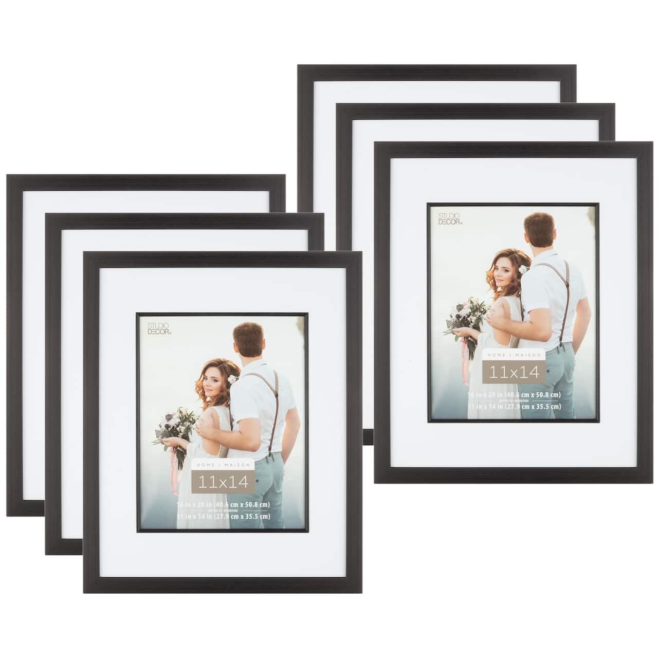 6 Pack: Home Black Studio Frame with Mat by Studio Décor®